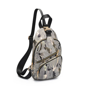 Product Image of Sol and Selene On The Go - Nylon Sling Backpack 841764105422 View 6 | Seafoam Metallic Camo