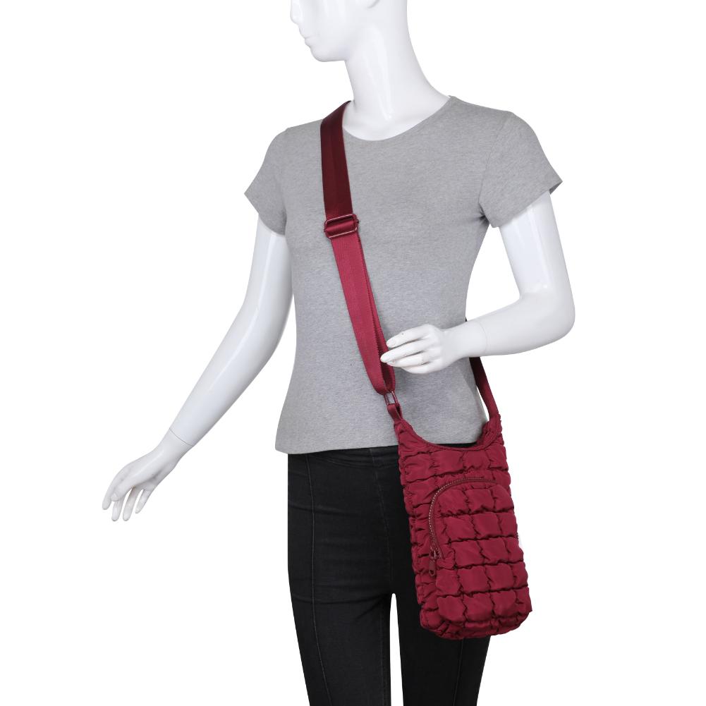 Product Image of Sol and Selene Let It Flow - Quilted Puffer Crossbody 841764110389 View 5 | Burgundy