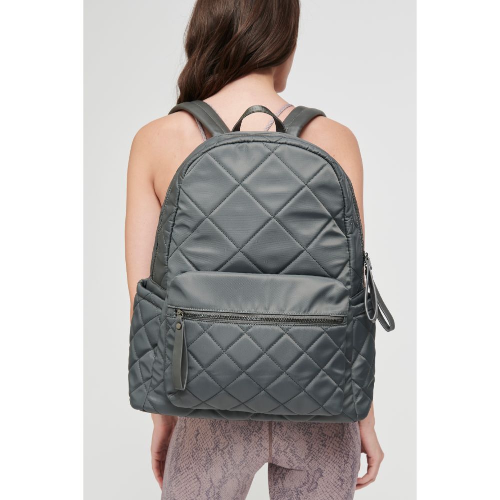 Woman wearing Charcoal Sol and Selene Motivator - Large Travel Backpack 841764101653 View 1 | Charcoal