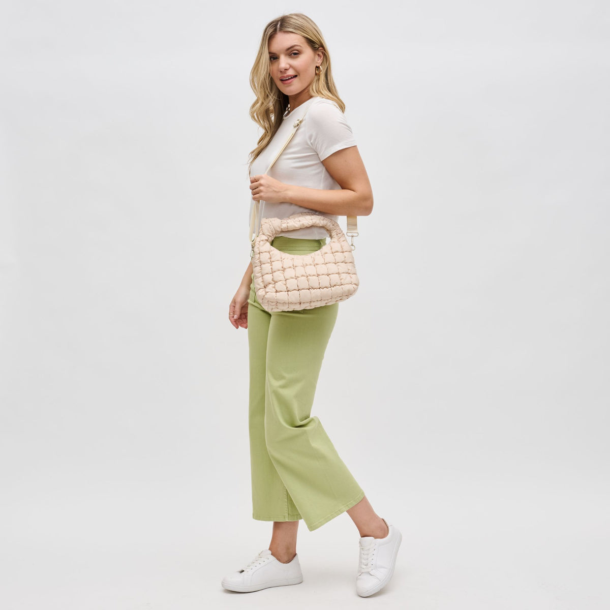 Woman wearing Cream Sol and Selene Radiance Crossbody 841764109772 View 4 | Cream