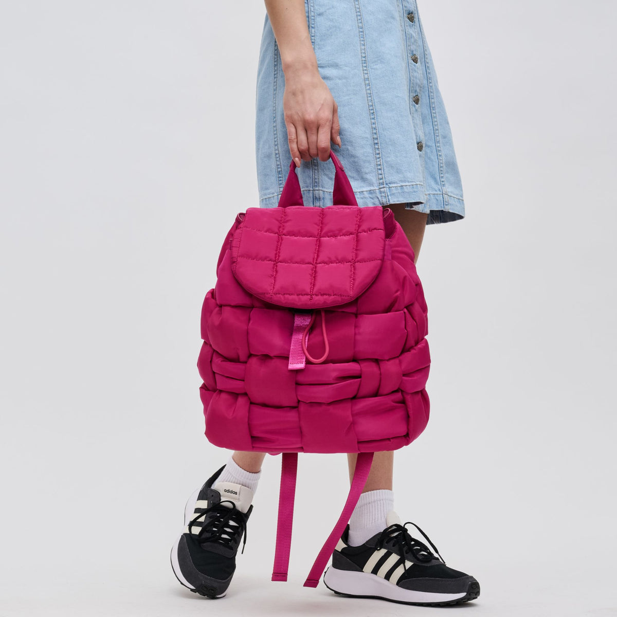 Woman wearing Magenta Sol and Selene Perception Backpack 841764107945 View 4 | Magenta