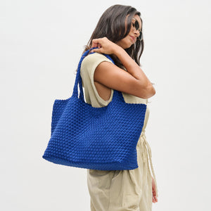 Woman wearing Royal Blue Sol and Selene Sky's The Limit - Large Tote 841764108249 View 1 | Royal Blue