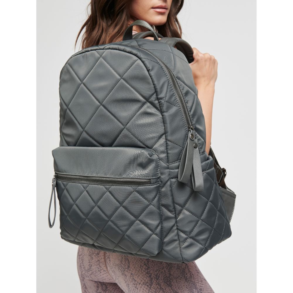 Woman wearing Charcoal Sol and Selene Motivator - Large Travel Backpack 841764101653 View 2 | Charcoal