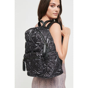 Woman wearing Black Marble Sol and Selene Motivator - Medium Backpack 841764105866 View 2 | Black Marble