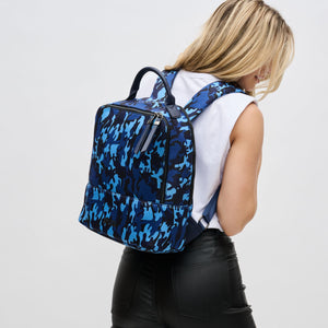 Woman wearing Navy Camo Sol and Selene Cloud Nine Backpack 841764105507 View 2 | Navy Camo