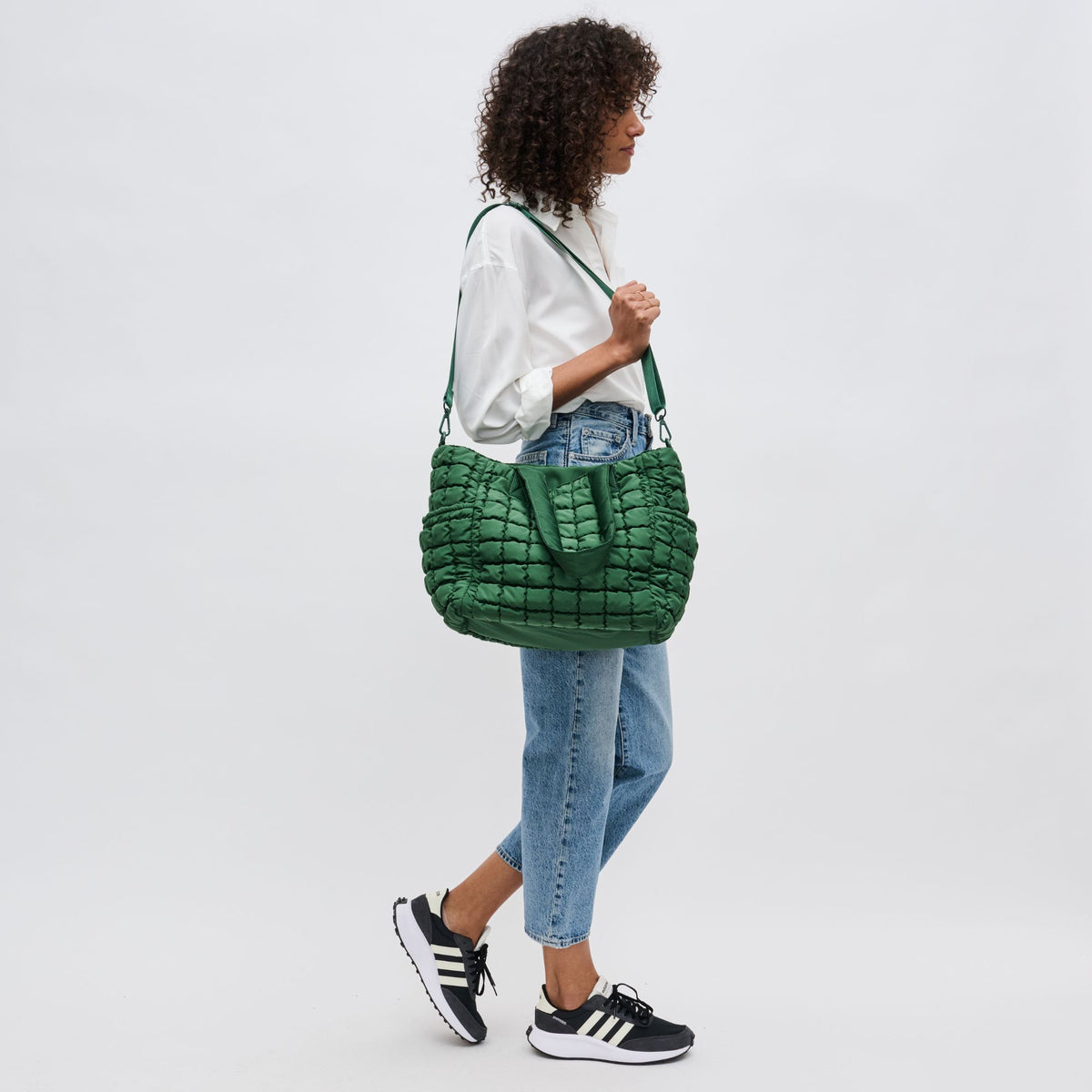 Woman wearing Emerald Sol and Selene Dreamer Tote 841764108461 View 4 | Emerald