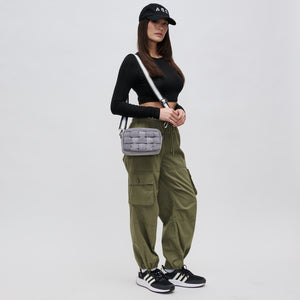 Woman wearing Carbon Sol and Selene Inspiration - Woven Nylon Crossbody 841764107594 View 2 | Carbon