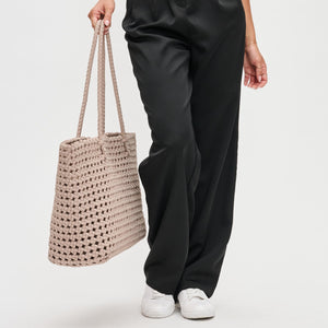 Woman wearing Nude Sol and Selene Reflection Tote 841764110105 View 3 | Nude