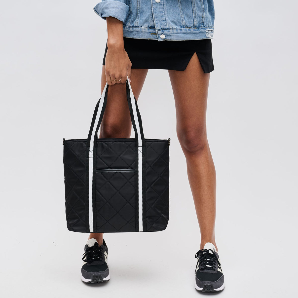 Woman wearing Black Sol and Selene Motivator Carryall Tote 841764106917 View 4 | Black