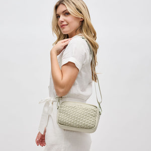 Woman wearing Sage Sol and Selene Inspiration - Woven Neoprene Crossbody 841764109222 View 2 | Sage