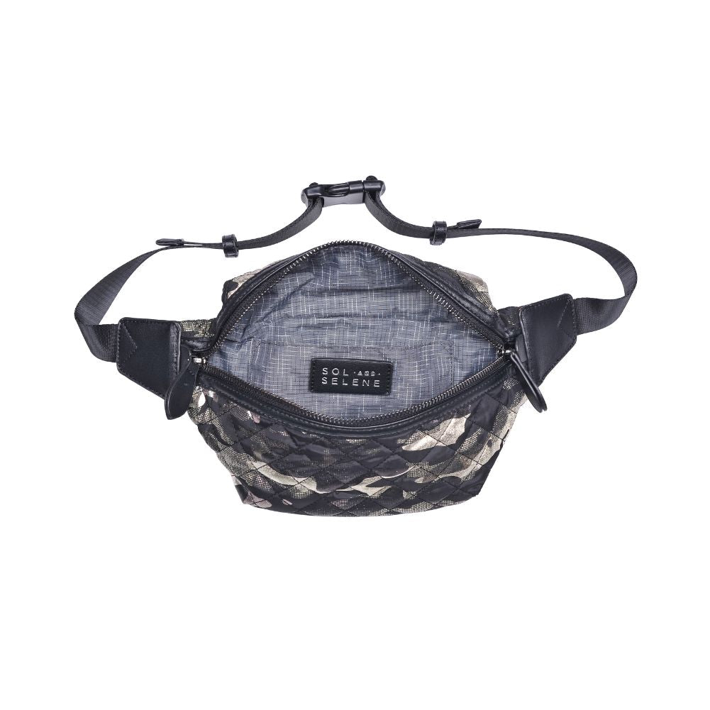 Product Image of Sol and Selene Side Kick Belt Bag 841764104951 View 8 | Green Metallic Camo