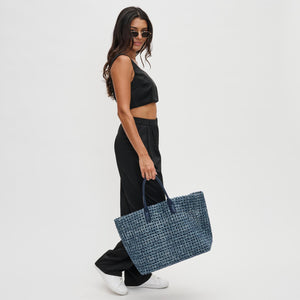 Woman wearing Denim Sol and Selene Solstice - Large Tote 841764109925 View 4 | Denim