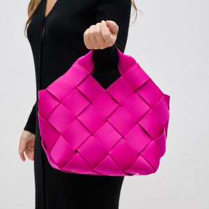 Woman wearing Fuchsia Sol and Selene Resilience - Woven Neoprene Tote 841764108584 View 3 | Fuchsia