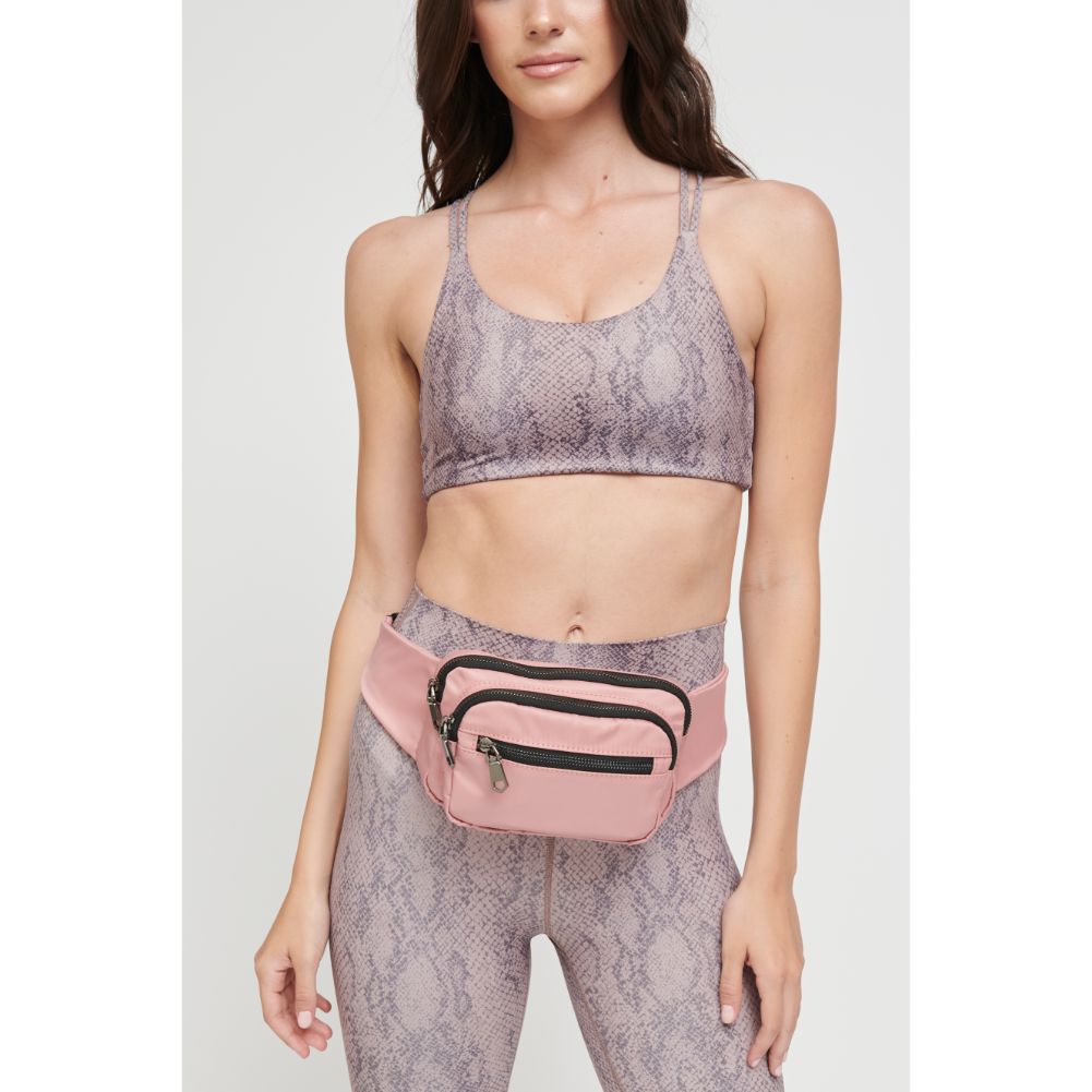 Woman wearing Pastel Pink Sol and Selene Hip Hugger Belt Bag 841764106603 View 3 | Pastel Pink