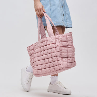 Woman wearing Rose Sol and Selene Dreamer Tote 841764109482 View 1 | Rose