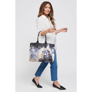 Woman wearing Storm Tie Dye Sol and Selene It Girl Tote 841764105545 View 2 | Storm Tie Dye