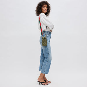 Woman wearing Sage Sol and Selene Duality - Quilted Cell Phone Crossbody 841764107792 View 3 | Sage