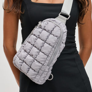 Woman wearing Grey Sol and Selene Rejuvenate Sling Backpack 841764109574 View 4 | Grey