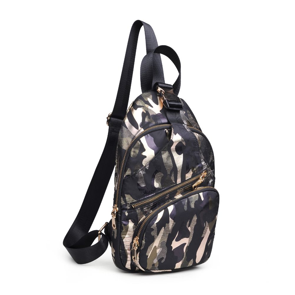 Product Image of Sol and Selene On The Go - Nylon Sling Backpack 841764104555 View 2 | Green Metallic Camo
