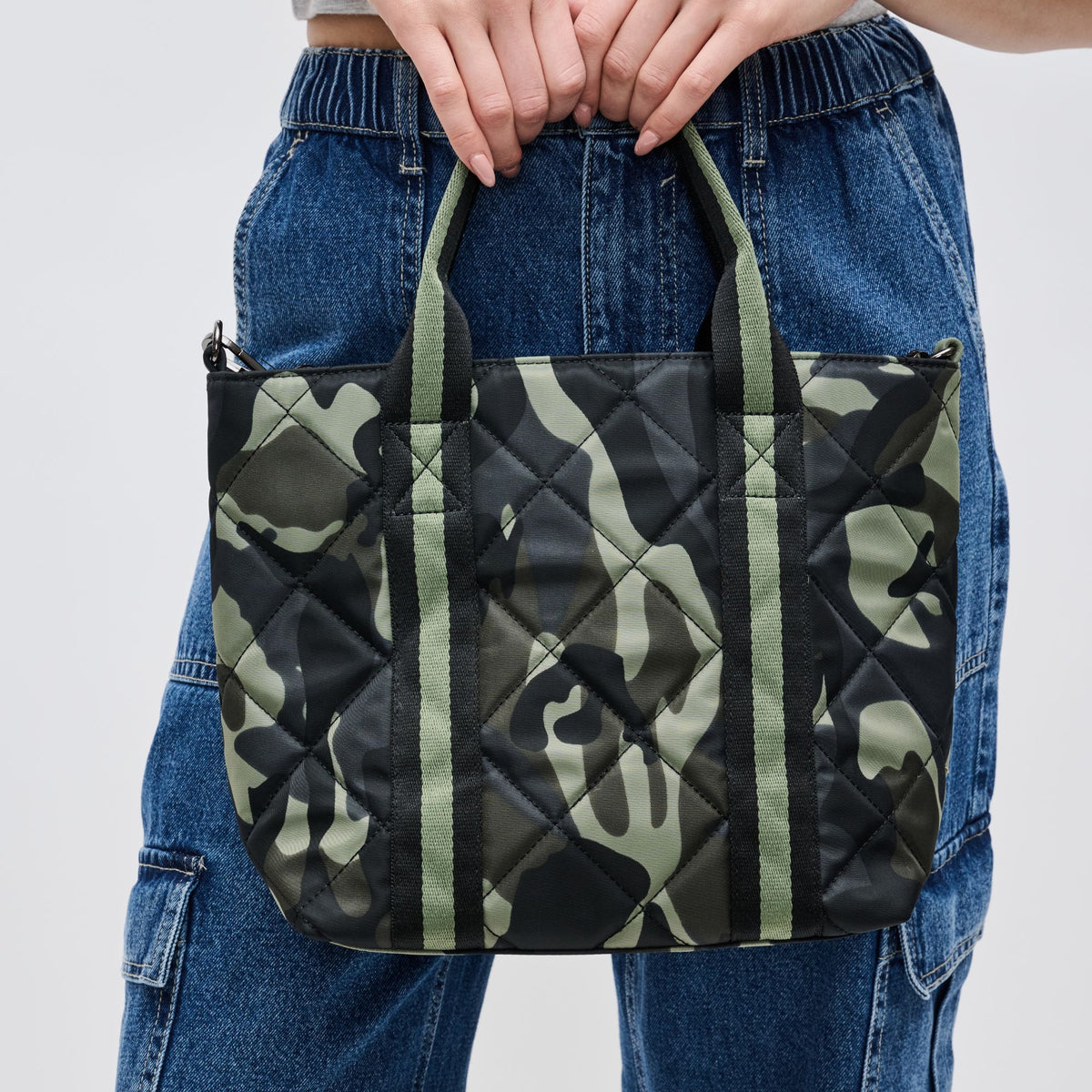 Woman wearing Camo Sol and Selene Motivator Mini Tote Mini Tote 841764106498 View 4 | Camo