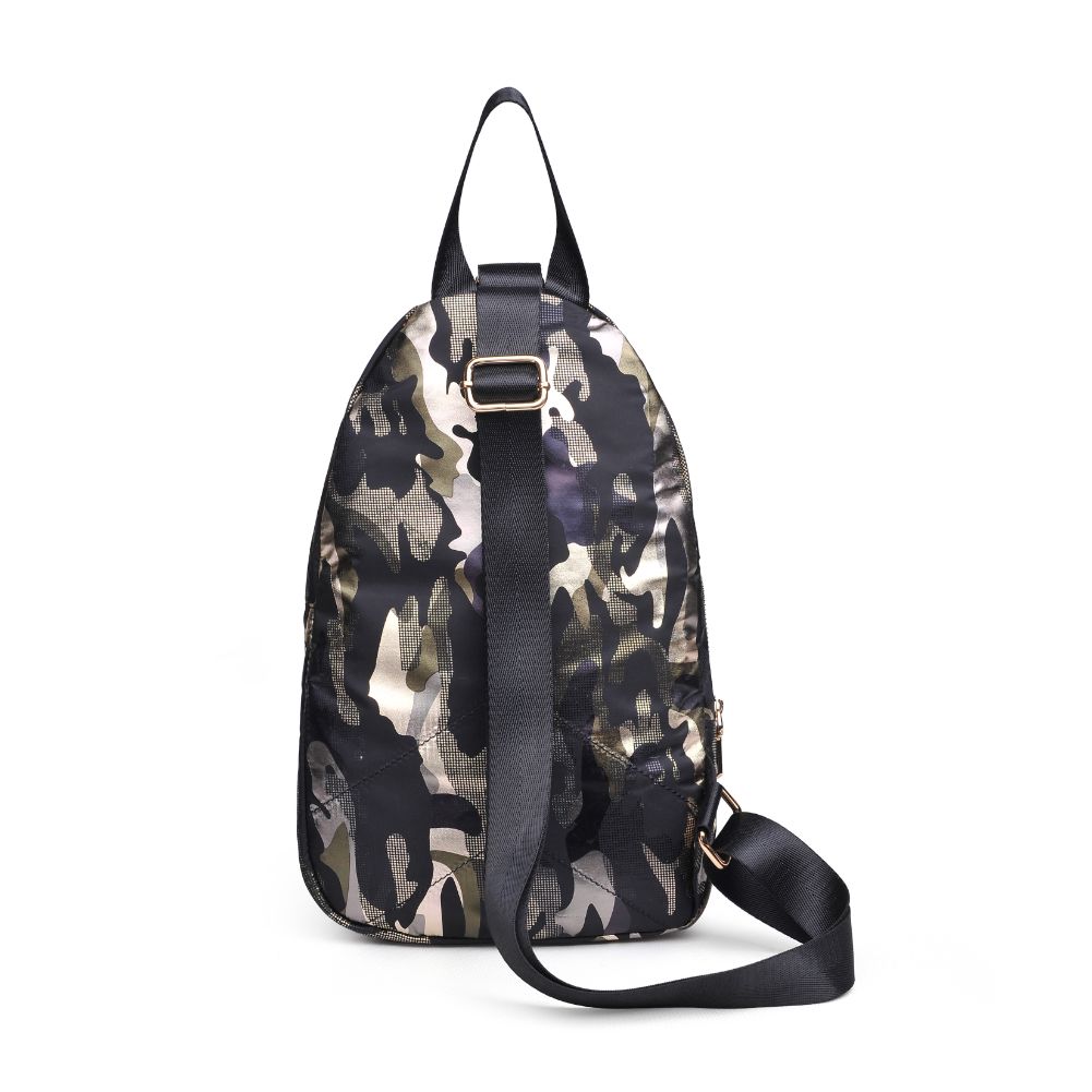 Product Image of Sol and Selene On The Go - Nylon Sling Backpack 841764104555 View 3 | Green Metallic Camo