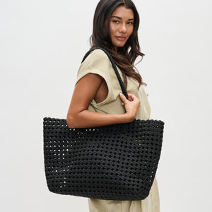 Woman wearing Black Sol and Selene Reflection Tote 841764110082 View 1 | Black