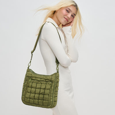 Woman wearing Olive Sol and Selene Aura Crossbody 841764110778 View 1 | Olive