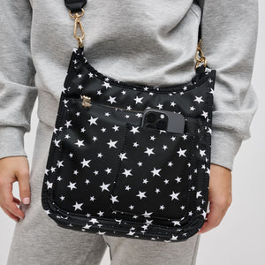 Woman wearing Black Star Sol and Selene Motivator Messenger Crossbody 841764106764 View 4 | Black Star