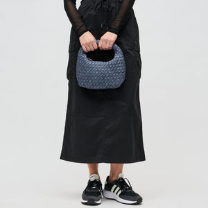 Woman wearing Dark Denim Sol and Selene Dare to Dream - Small Woven Neoprene Clutch 841764111133 View 3 | Dark Denim