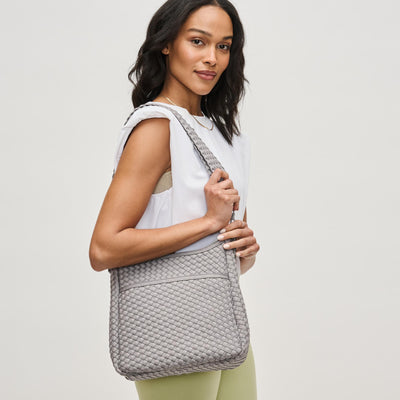 Woman wearing Fog Sol and Selene Kismet - Woven Neoprene Crossbody 841764111522 View 1 | Fog