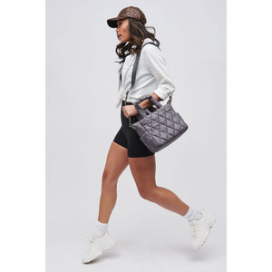 Woman wearing Carbon Sol and Selene Aspire - Small Mini Tote 841764107389 View 4 | Carbon