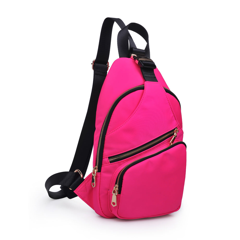 Product Image of Sol and Selene On The Go - Nylon Sling Backpack 841764104531 View 2 | Neon Pink