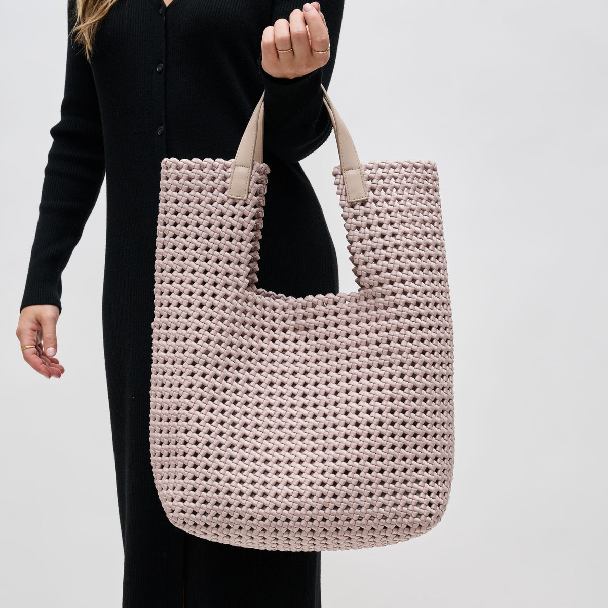 Woman wearing Nude Sol and Selene Zenith Zen Tote 841764109987 View 3 | Nude