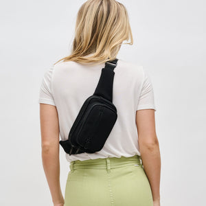 Woman wearing Black Sol and Selene Hip Hugger - Neoprene Mesh Belt Bag 841764109819 View 3 | Black