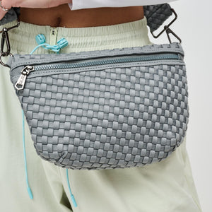 Woman wearing Grey Sol and Selene Ethereal - Woven Neoprene Crossbody 841764110877 View 4 | Grey