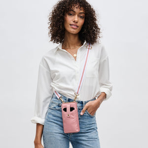 Woman wearing Pastel Pink Sol and Selene Duality Cell Phone Crossbody 840611182289 View 2 | Pastel Pink