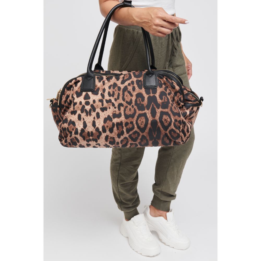 Woman wearing Leopard Sol and Selene Secret Weapon Weekender 841764105187 View 1 | Leopard