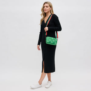 Woman wearing Kelly Green Sol and Selene Inspiration - Woven Nylon Crossbody 841764107891 View 3 | Kelly Green