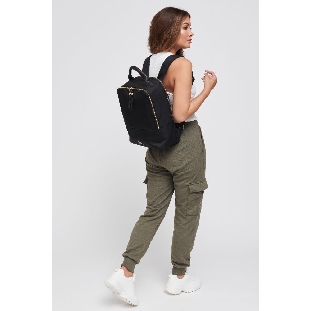 Woman wearing Black Sol and Selene Cloud Nine Backpack 841764103046 View 3 | Black