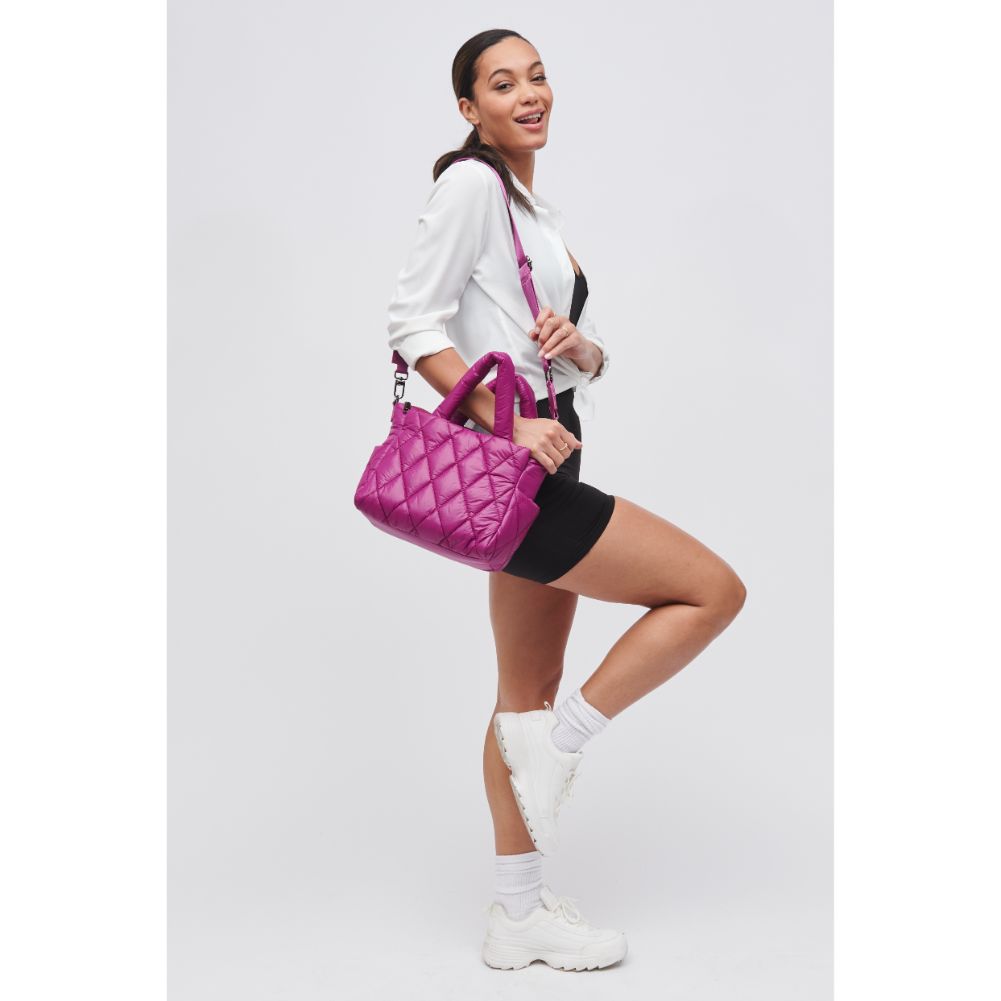 Woman wearing Purple Sol and Selene Aspire - Small Mini Tote 841764107419 View 4 | Purple