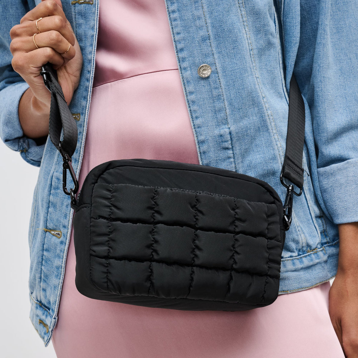 Quilted nylon handbags on sale