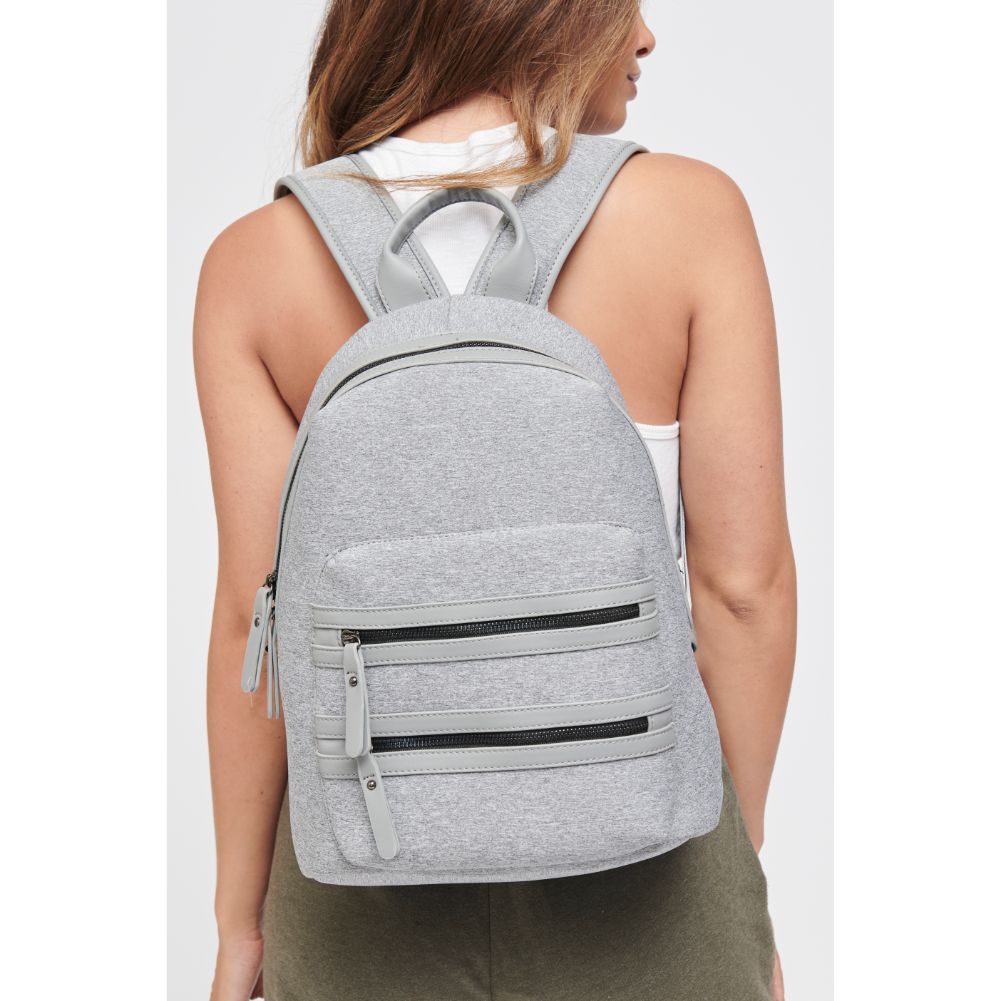 Woman wearing Grey Sol and Selene Carpe Diem - Neoprene Backpack 841764105590 View 1 | Grey