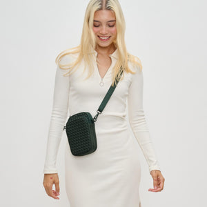 Woman wearing Olive Sol and Selene Divide & Conquer - Woven Neoprene Crossbody 841764110204 View 2 | Olive