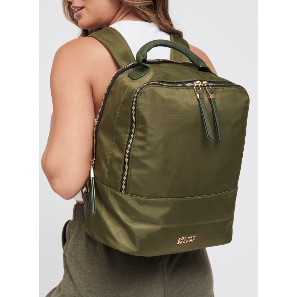 Woman wearing Olive Sol and Selene Cloud Nine Backpack 841764103060 View 1 | Olive