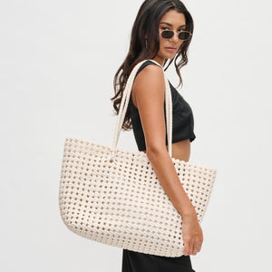 Woman wearing Ivory Sol and Selene Reflection Tote 841764110112 View 1 | Ivory