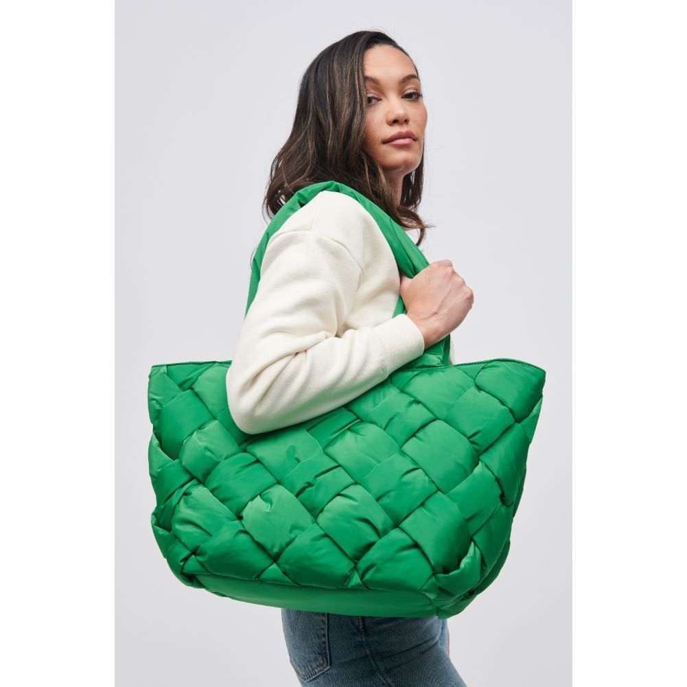 Woman wearing Kelly Green Sol and Selene Intuition East West Tote 841764107303 View 2 | Kelly Green