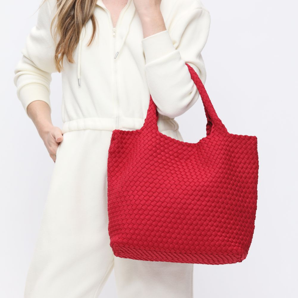 Woman wearing Red Sol and Selene Sky&#39;s The Limit - Medium Tote 841764108188 View 3 | Red