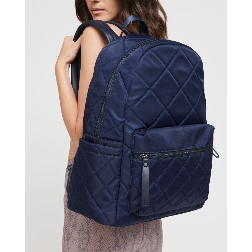 Woman wearing Navy Sol and Selene Motivator - Large Travel Backpack 841764101646 View 2 | Navy