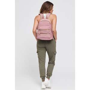 Woman wearing Mauve Sol and Selene Carpe Diem - Neoprene Backpack 841764105613 View 3 | Mauve