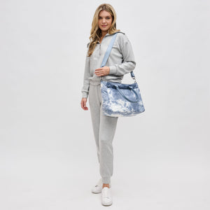 Woman wearing Slate Cloud Sol and Selene Motivator East West Tote 841764106337 View 4 | Slate Cloud